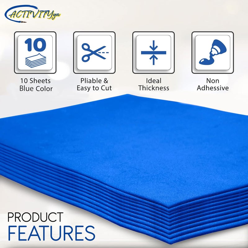 ACTIVITYYA Blue EVA Foam Sheets, 9 x 12 Inch, 2mm Thick Handicraft Foam Paper for Arts and Crafts, by - 10 Sheets - Image 4